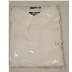 New Arrow Gold Pinpoint Long Sleeve Button Down Shirt Men's XL‎ White Dewar's 12